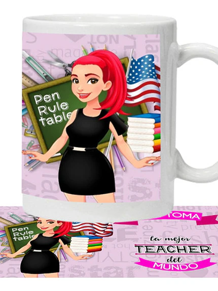 Tazón Profesor/A Aquí­ Toma La Mejor Teacher Grafimax 1