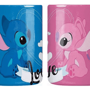 Tazón Amor Frases Enamorados Stitch Y Angel Grafimax