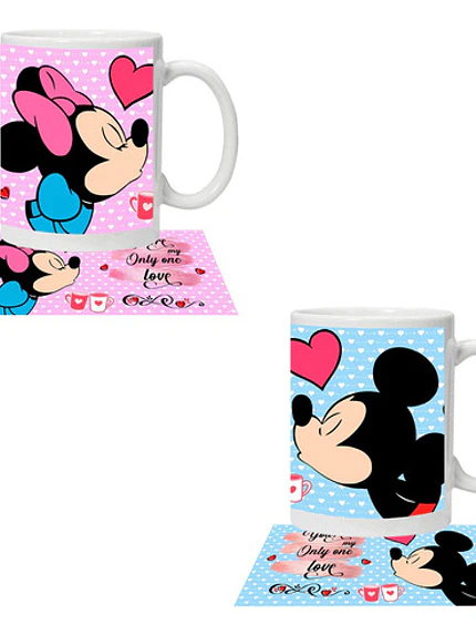 Pack Tazones Amor Mickey Y Minnie My Only One Love Grafimax 1