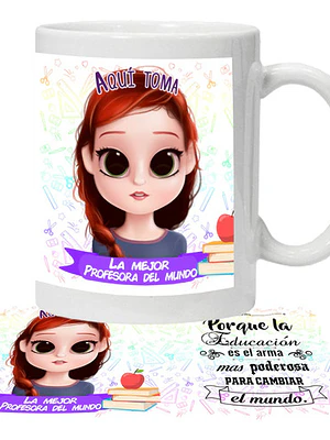 Tazón Profesora Educadora N30 Personalizado Grafimax