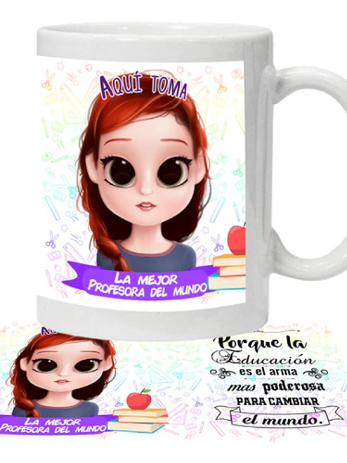 Tazón Profesora Educadora N30 Personalizado Grafimax 1
