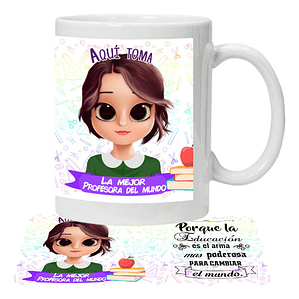 Tazón Aquí­ Toma La Mejor Profesora Personalizado Grafimax