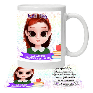Tazón Profesoras Personalizado Aquí­ Toma La Mejor Grafimax