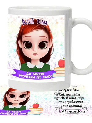 Tazón Profesoras Personalizado Aquí­ Toma La Mejor Grafimax