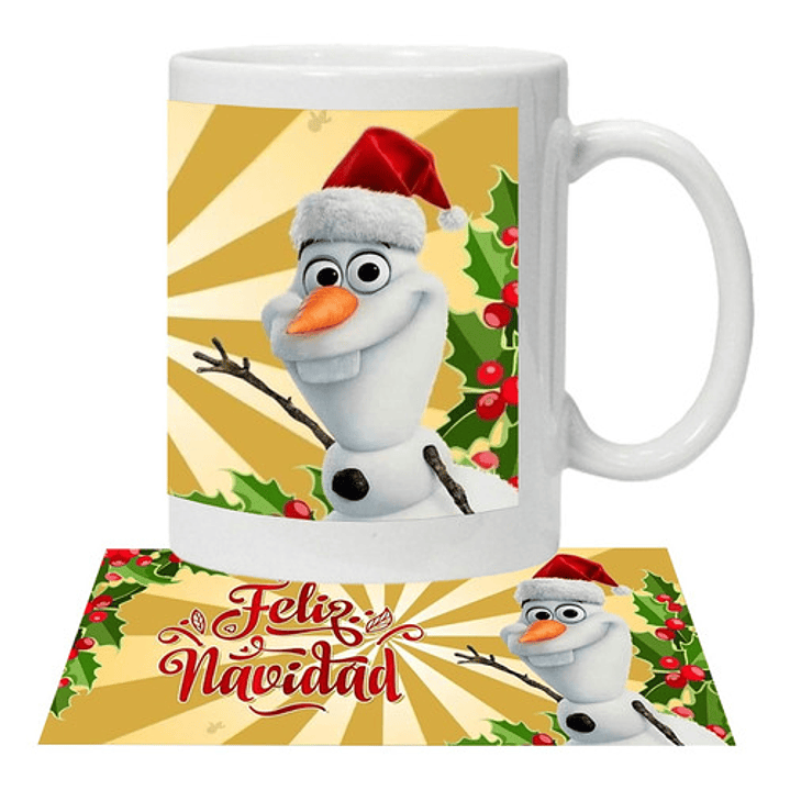 Tazon Feliz Navidad Olaf Frozen Grafimax 1