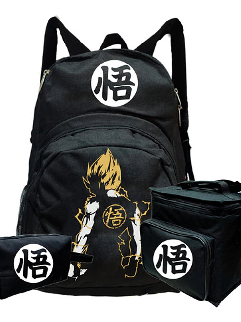 Pack Mochila Goku Dbz Lonchera Estuche Super Grafimax 1