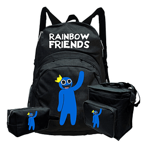 Pack Mochila Rainbow Friends Blue Lonchera Estuche Grafimax