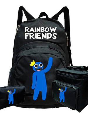 Pack Mochila Rainbow Friends Blue Lonchera Estuche Grafimax