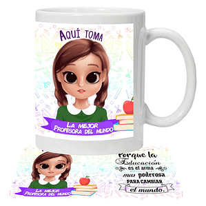 Tazón Profesora Educadora N27 Personalizado Grafimax
