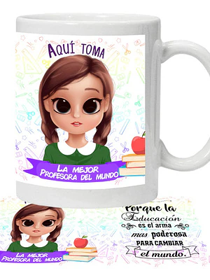 Tazón Profesora Educadora N27 Personalizado Grafimax