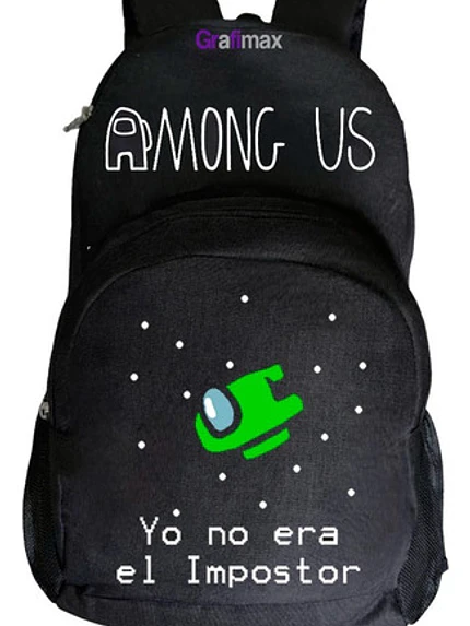 Mochila Among Juntos Videojuegos Niño Niña Negra Grafimax 1