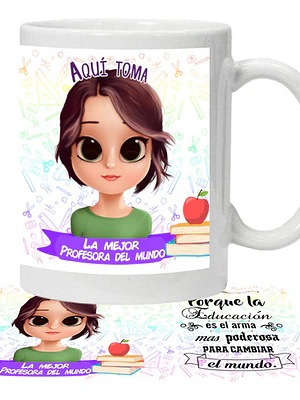 Tazón Profesora Educadora N29 Personalizado Grafimax