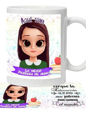Tazón Profesora Educadora N28 Personalizado Grafimax