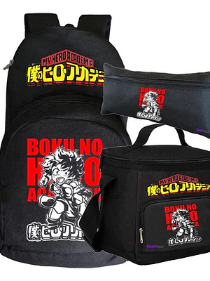 Pack Mochila Boku No Hero Anime Lonchera Estuche Grafimax