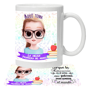 Tazón Profesora Educadora N25 Personalizado Grafimax