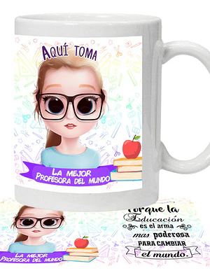 Tazón Profesora Educadora N25 Personalizado Grafimax
