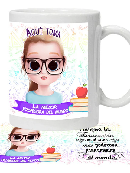 Tazón Profesora Educadora N25 Personalizado Grafimax 1