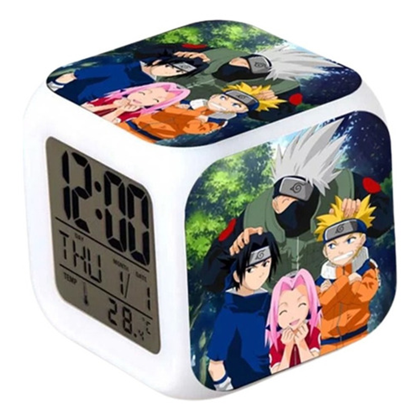 Reloj Naruto Amigos Despertador Led Digital Luz Grafimax 1