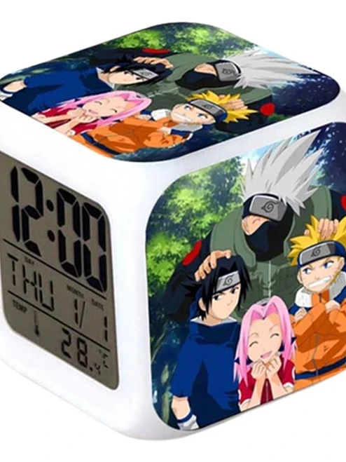 Reloj Naruto Amigos Despertador Led Digital Luz Grafimax 1