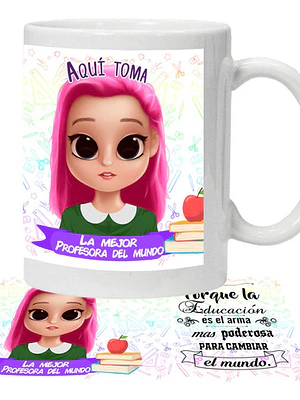 Tazón Profesora La Educación Es Personalizado Grafimax