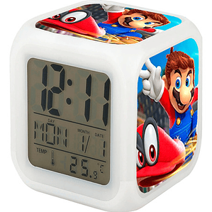 Reloj Mario Bros Despertador Led Digital Luz Grafimax