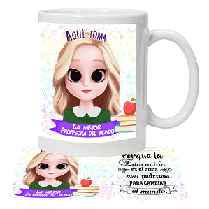 Tazón Profesora Educadora Frases Grafimax