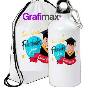 Pack Botella Agua Personalizada Bolsa Regalo Avatar Profesor