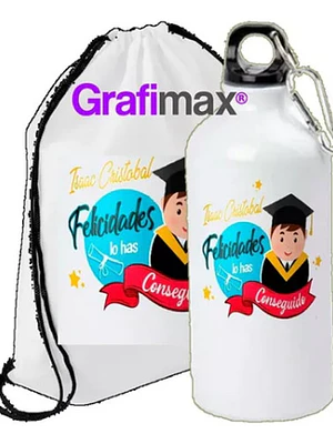 Pack Botella Agua Personalizada Bolsa Regalo Avatar Profesor