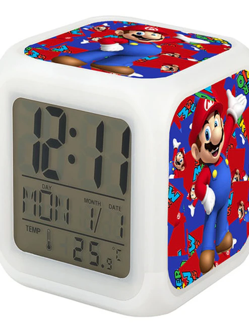 Reloj Super Mario Videojuegos Despertador Digital Grafimax 1