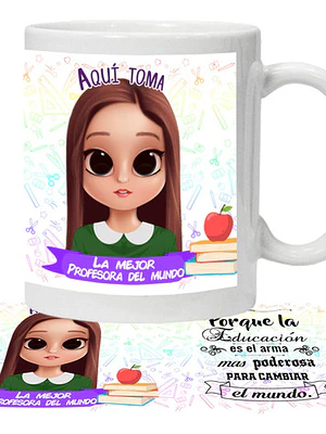 Tazón Profesora Educadora Aquí­ Toma La Mejor Grafimax