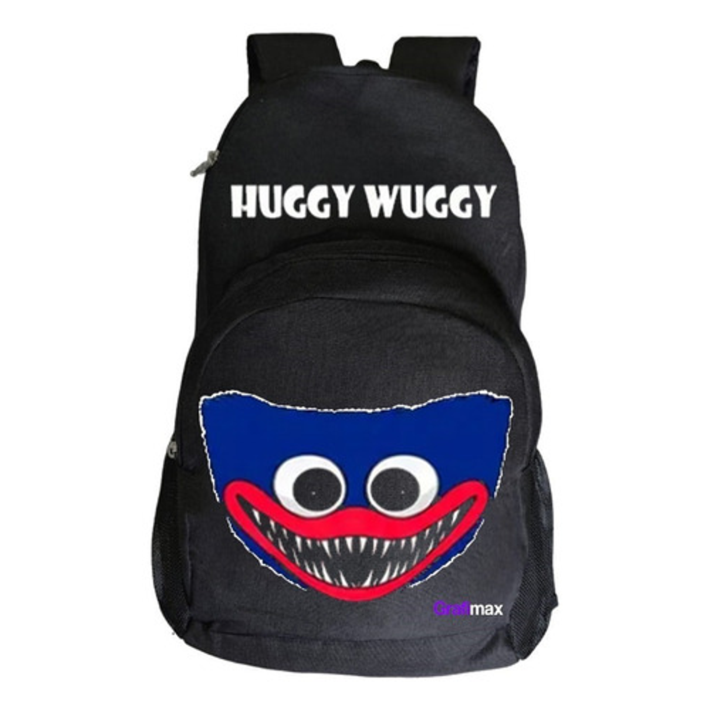 Mochila Poppy Huggy Wuggy Negra Niño Niña Calidad Grafimax 1