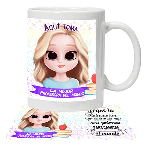 Tazón La Mejor Profesora Del Mundo Personalizado Grafimax