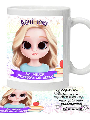 Tazón La Mejor Profesora Del Mundo Personalizado Grafimax