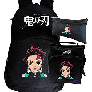 Mochila Tanjiro Kamado Pack Anime Lonchera Estuche Grafimax