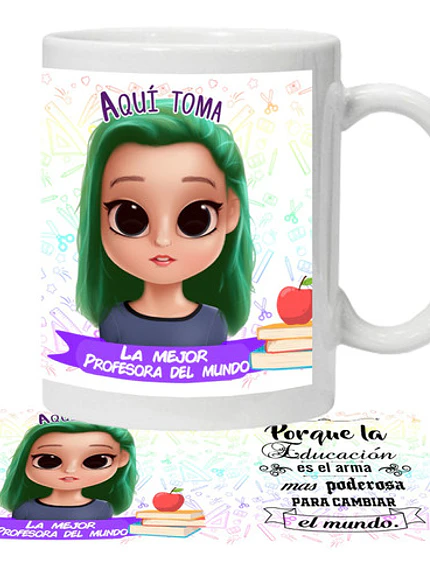 Tazón La Mejor Profesora Personalizado Grafimax 1