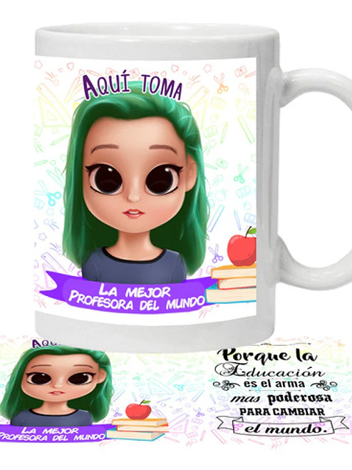 Tazón La Mejor Profesora Personalizado Grafimax 1