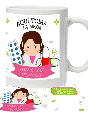 Tazón La Mejor Farmacéutica Personalizado Grafimax
