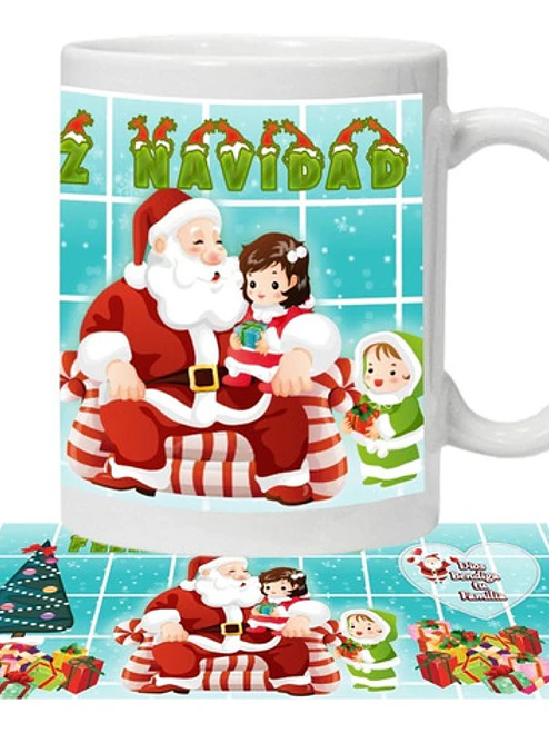 Tazón Feliz Navidad Niños Y Santa Claus Grafimax 1