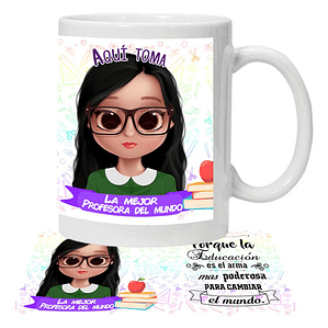 Tazón Profesora Educadora La Mejor N21 Grafimax