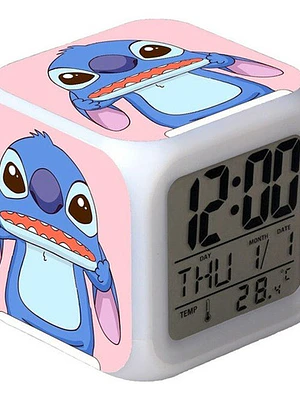 Reloj Stitch Multifunal Despertador Led Digital Luz Grafimax