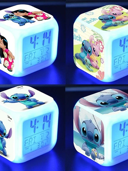 Reloj Stitch Multifunal Despertador Led Digital Luz Grafimax 2