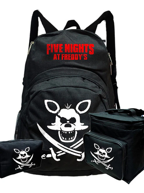 Pack Foxy Five Nights At Freddy's FNAF Mochila Lonchera Estuche Videojuegos - Grafimax 1