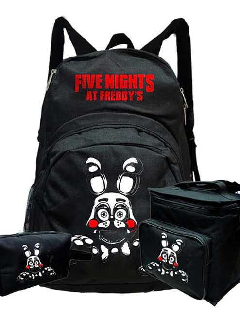 Pack Bonnie Five Nights At Freddy's FNAF Mochila Lonchera Estuche Videojuegos - Grafimax 1