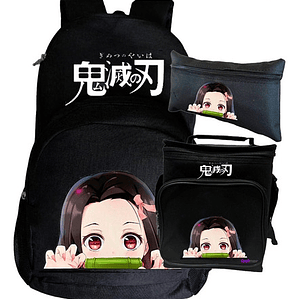 Mochila Nezuko Kamado Lonchera Estuche Pack Grafimax