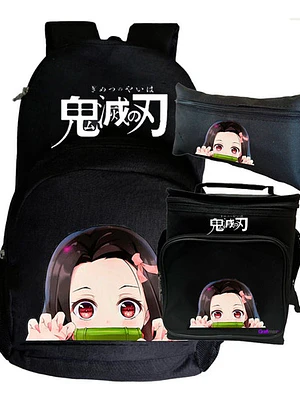 Mochila Nezuko Kamado Lonchera Estuche Pack Grafimax