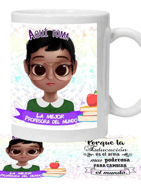Tazón Profesora La Educación Es Poderosa Grafimax 1
