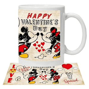Tazón Taza Pareja Amor San Valentin Mickey Grafimax