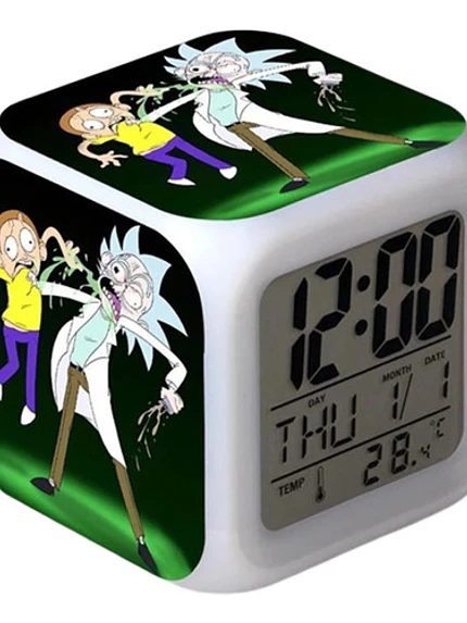 Reloj Rick Y Morty Despertador Led Digital Luz Grafimax 1