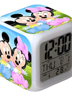 Reloj Mickey Y Minnie Despertador Led Digital Luz Grafimax