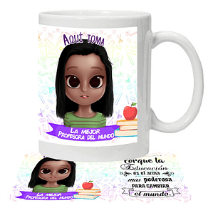 Tazón Personalizado Profesora La Mejor Grafimax